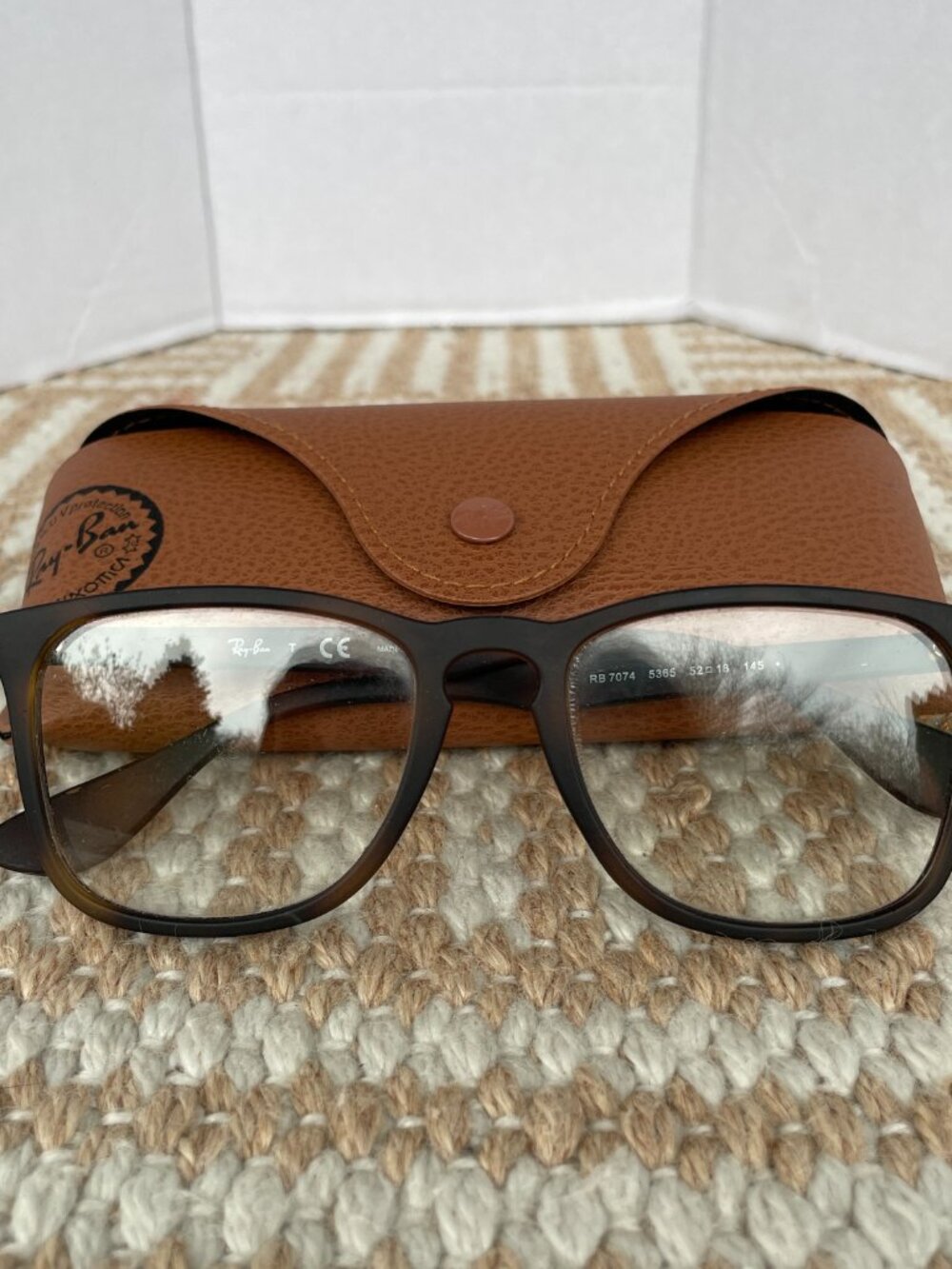 Ray-Ban Eyeglasses Frames RB7074 5365 Matte Rubberized Havana Tortoise 52-18-145